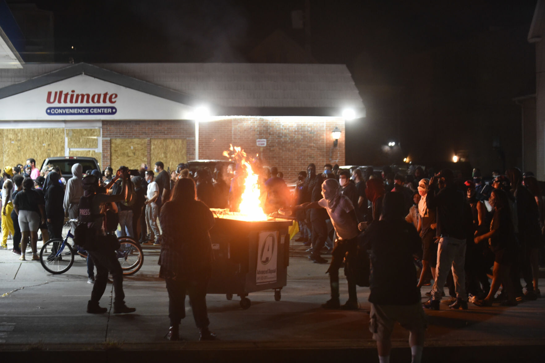 Dumpster set alight